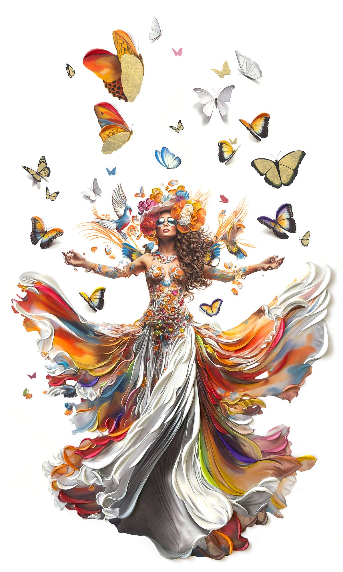 "Reborn"- Hand-Embellished Limited Edition, 60”x36”