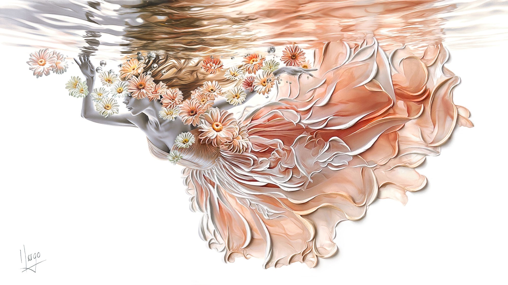 "Serenity"- Original Painting & Hand-Embellished Limited Edition, 60”x34”