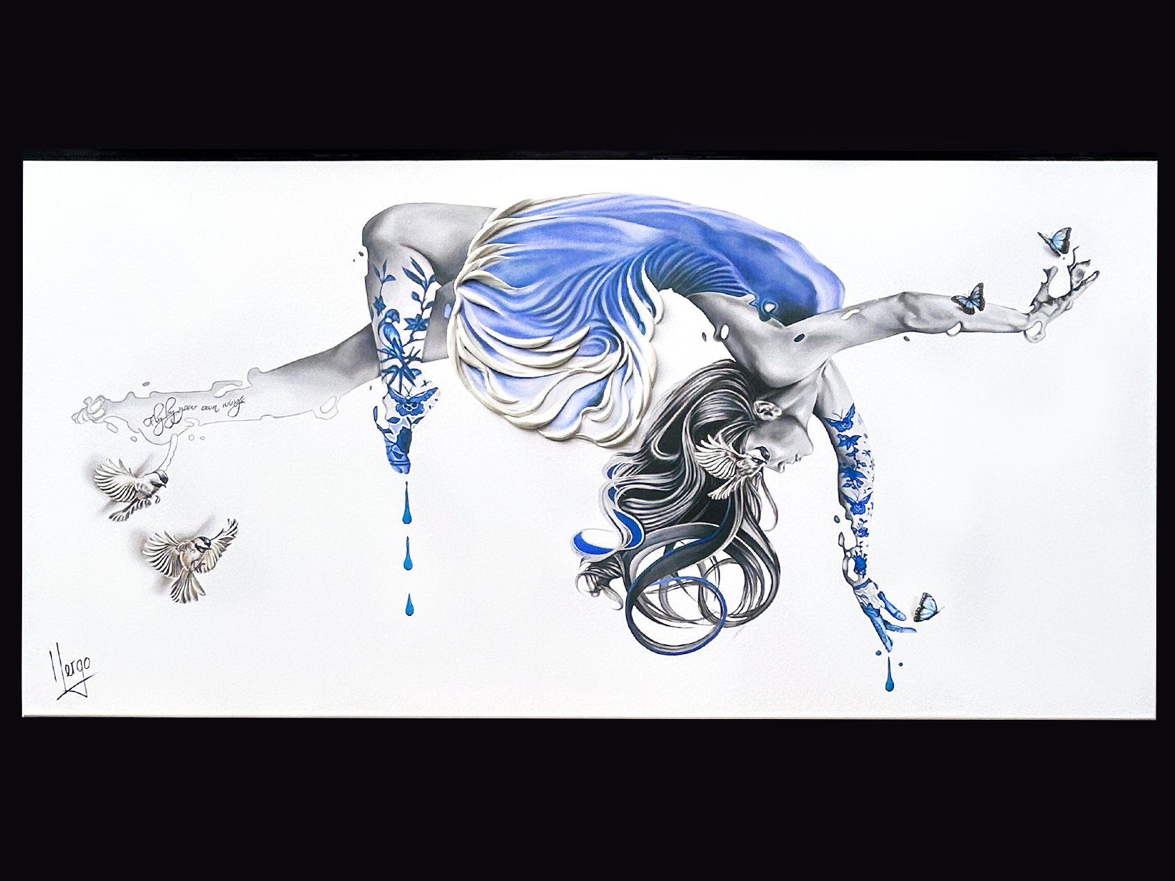 "Fly by your own wings"- Original painting and Limited edition 60x30”