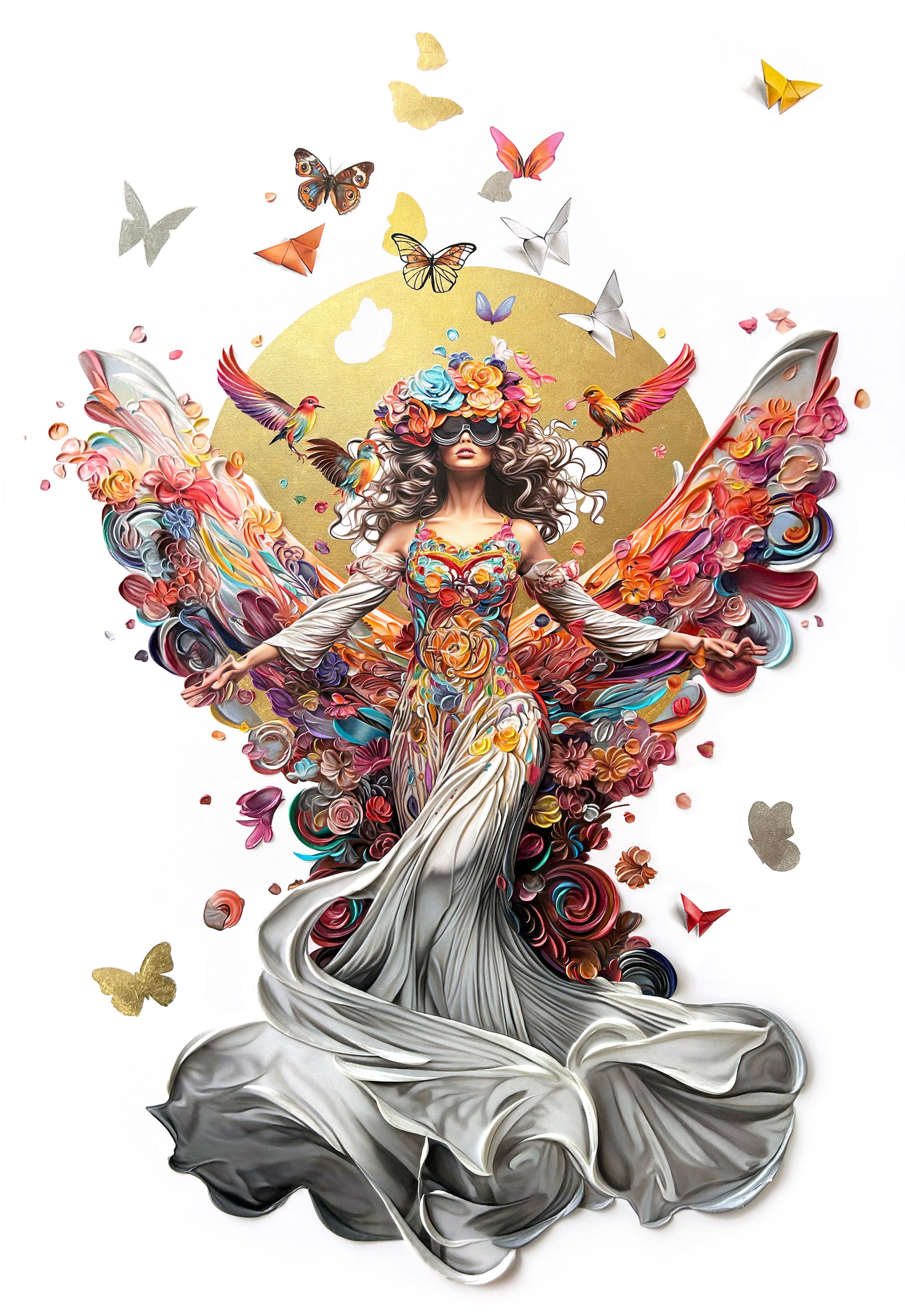 "The sun will rise"- Original Painting & Hand-Embellished Limited Edition, 55”x38”