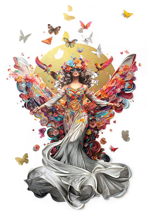 "The sun will rise"- Original Painting & Hand-Embellished Limited Edition, 55”x38”