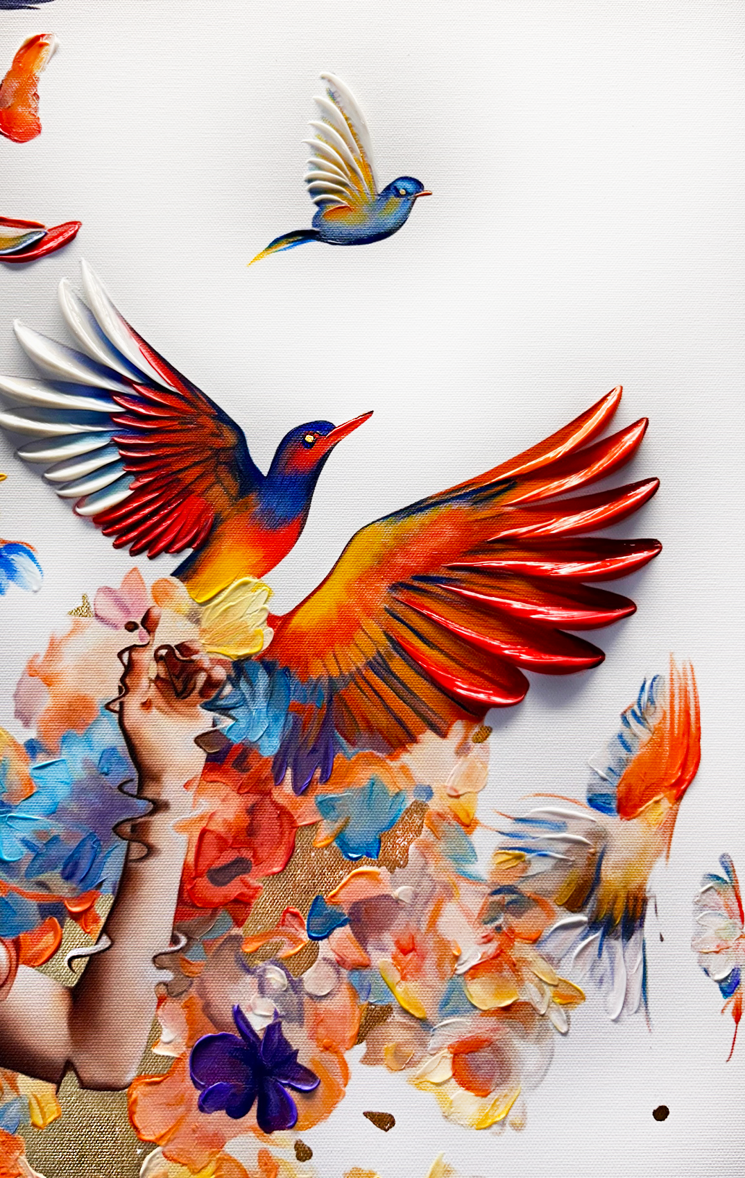 Wings of Freedom- Painting of a woman with wings and birds Wings of Freedom- Painting of a woman with wings and birds