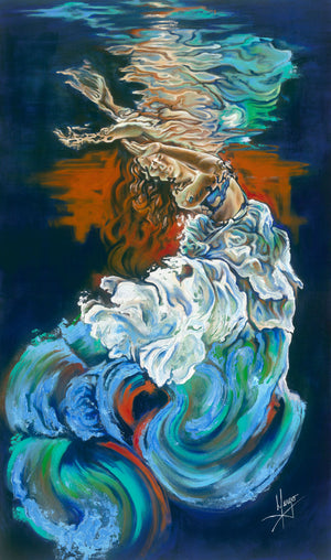 Abstract figurative mermaid painting - Karina Llergo Art Abstract figurative mermaid painting - Karina Llergo Art