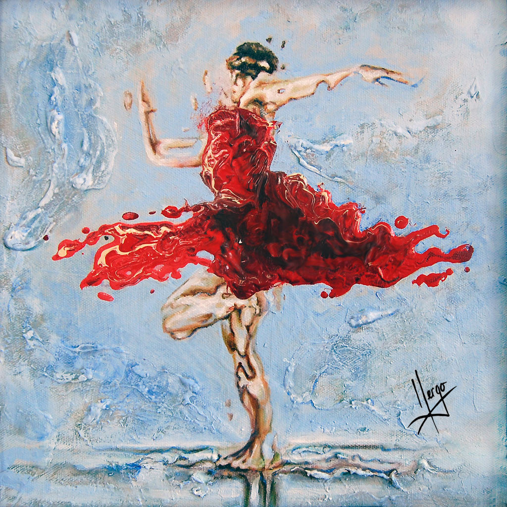Figurative woman dancer painting