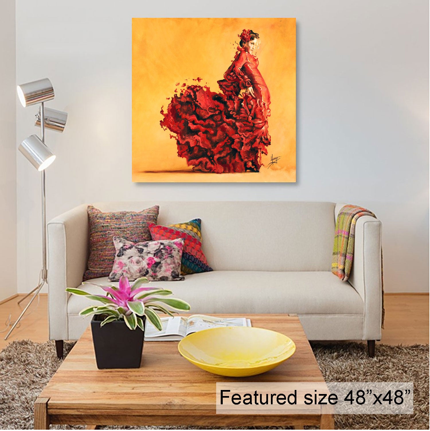 “Passion” Flamenco woman dancer painting embellished
