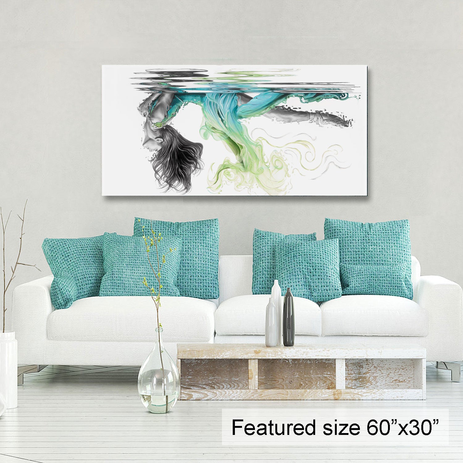 "Peace" - Limited edition 60"x30" (green/teal)