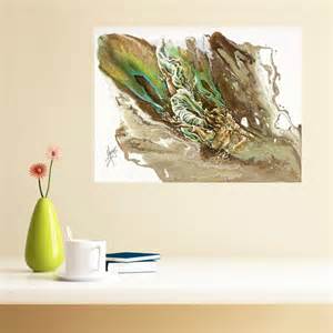 "Explore" room view of abstract figurative painting of a woman underwater 
